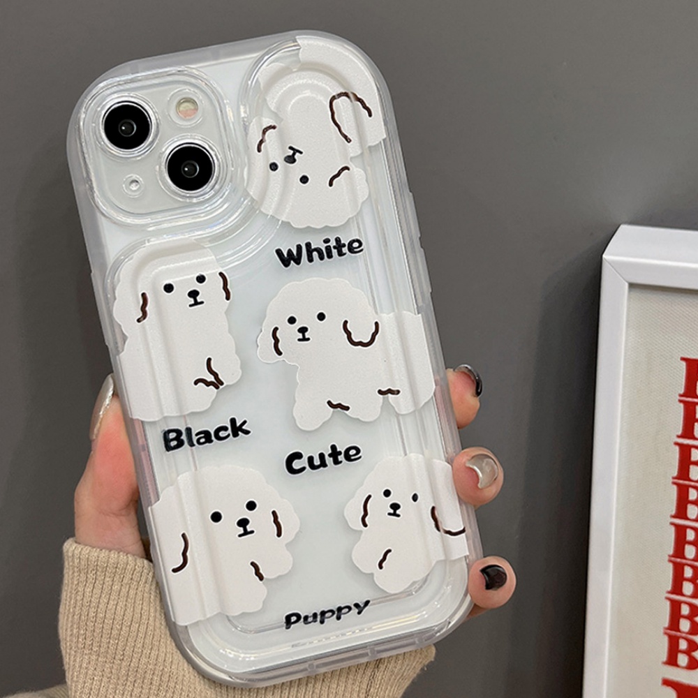 Ốp Điện Thoại TPU Mềm Chống Sốc In Hình Chú Cún Hoạt Hình Dễ Thương Cho IPhone 11 14 13 12 Pro Max XR XS Max 7 8 Plus SE