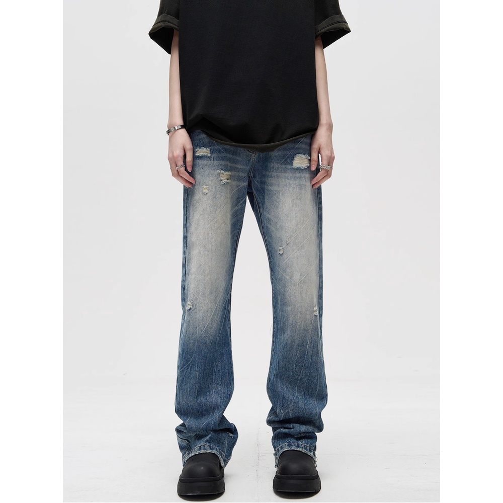 Quần Jean Rách Phong Cách Đường Phố Mỹ Cá Tính Cho Nam Nữ