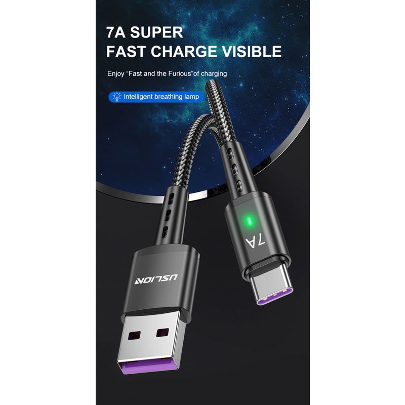 Dây Cáp Sạc Nhanh USB Loại C 7A Dành Cho Điện Thoại Samsung S22 S20 Xiaomi Mi 12