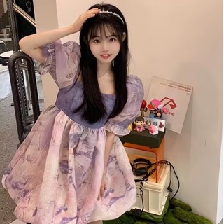 đầm công chúa Đầm Tay Phồng Thời Trang Mùa Hè Pháp Xinh Xắn Dành Cho Nữ