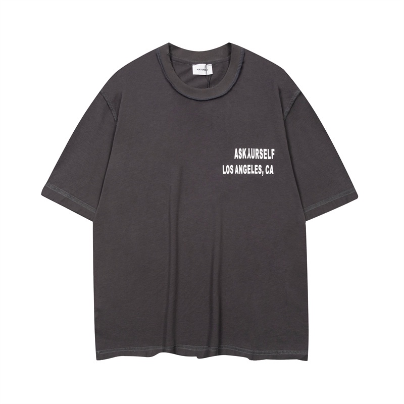 A-sk-áo Thun Tay Ngắn Dáng Rộng Phiên Bản Cao Cấp Thời Trang Đường Phố Mới Nhất Phun Sương Trực Tiếp Kỹ Thuật Số Rubbed Edge Wash Cho Nam Và NữFgtyd