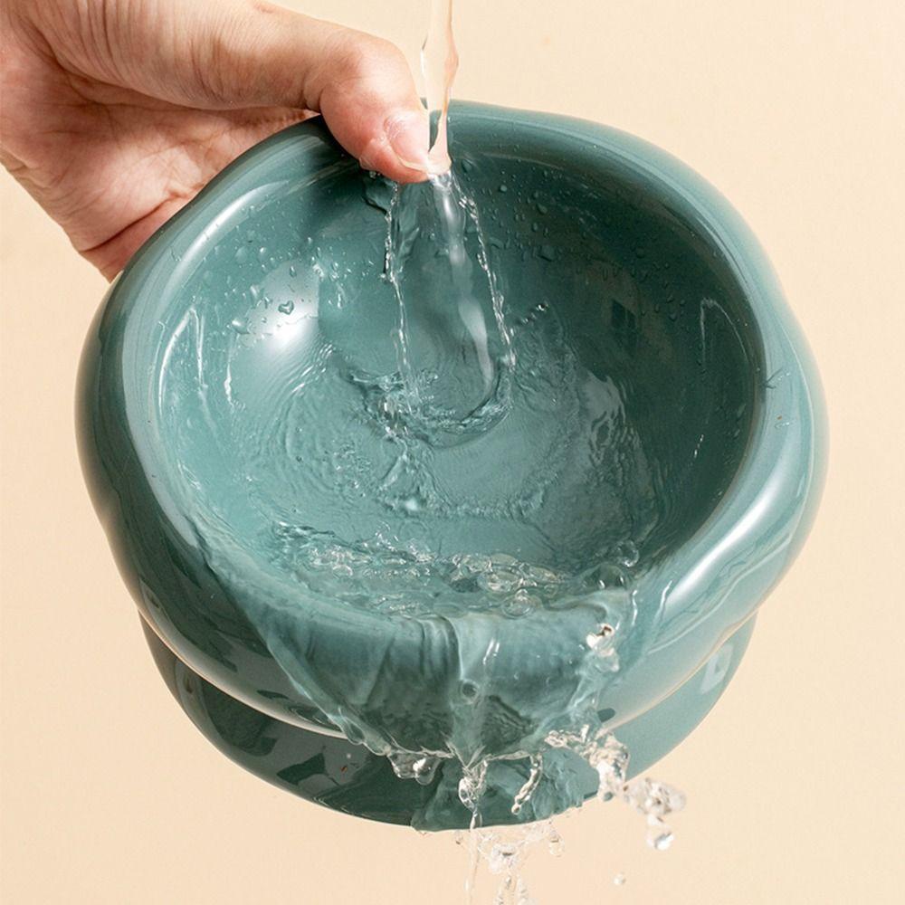 Bát Uống Nước Bằng Sứ Hình Cánh Hoa Chống Quá Khổ AARON1 Cho Thú Cưng