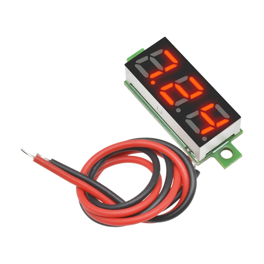RIRIHI Vôn kế màn hình led 2 dây dc 2.5-30v 0.28 "