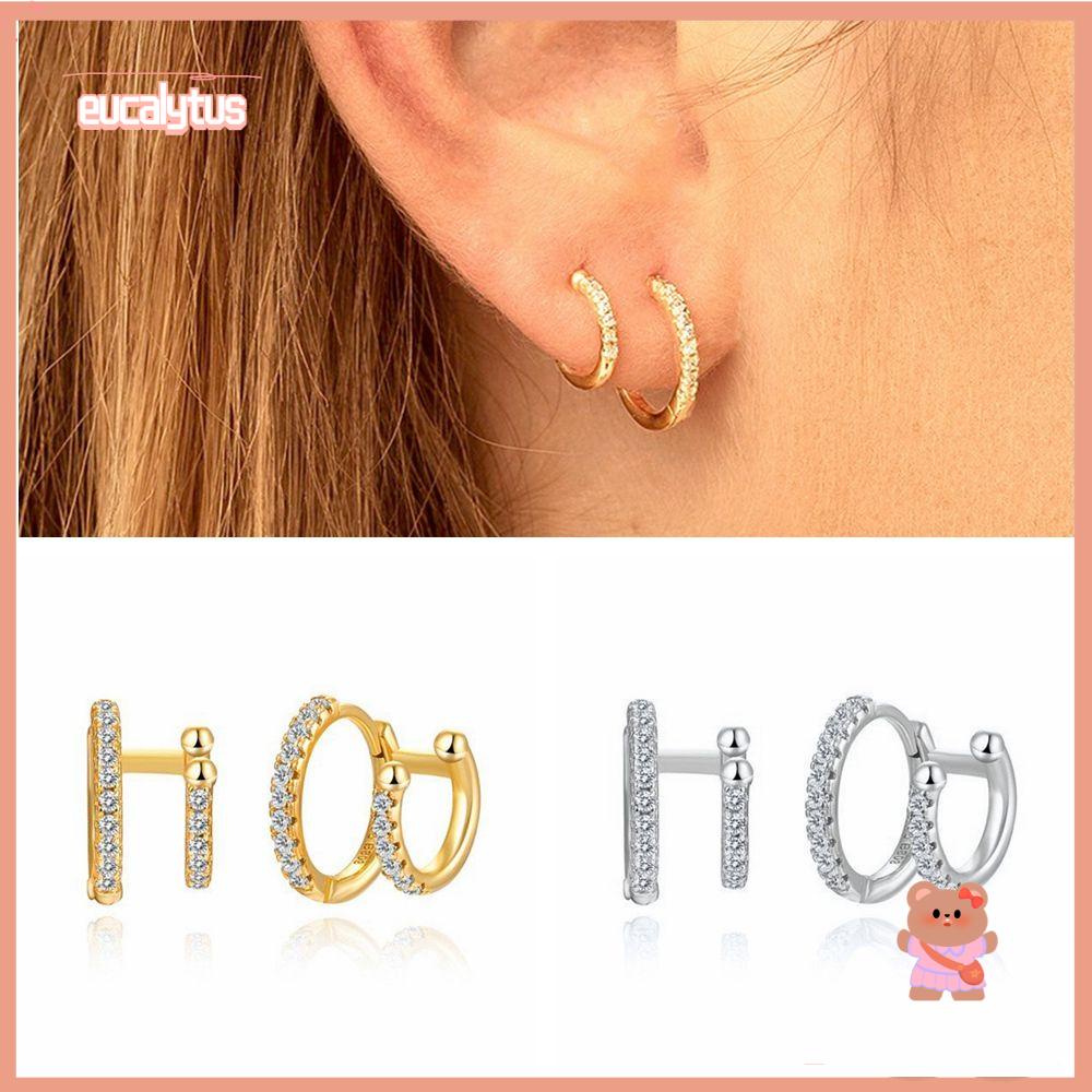 Khuyên Tai Hai Lớp Phong Cách EUTUS|Hoa Tai Dáng Dài Nhiều Màu Sắc Thời Trang