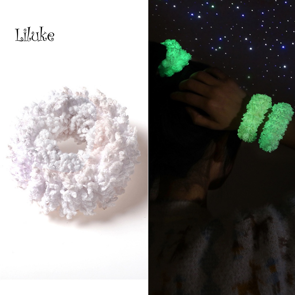 Dây Buộc Tóc Đuôi Ngựa Co Giãn Mềm Mại Màu Trơn Phát Sáng Trong Tối Độ Co Giãn Cao Dành Cho Nữ