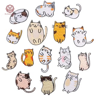 Sticker ủi thêu hình gia đình mèo mới
