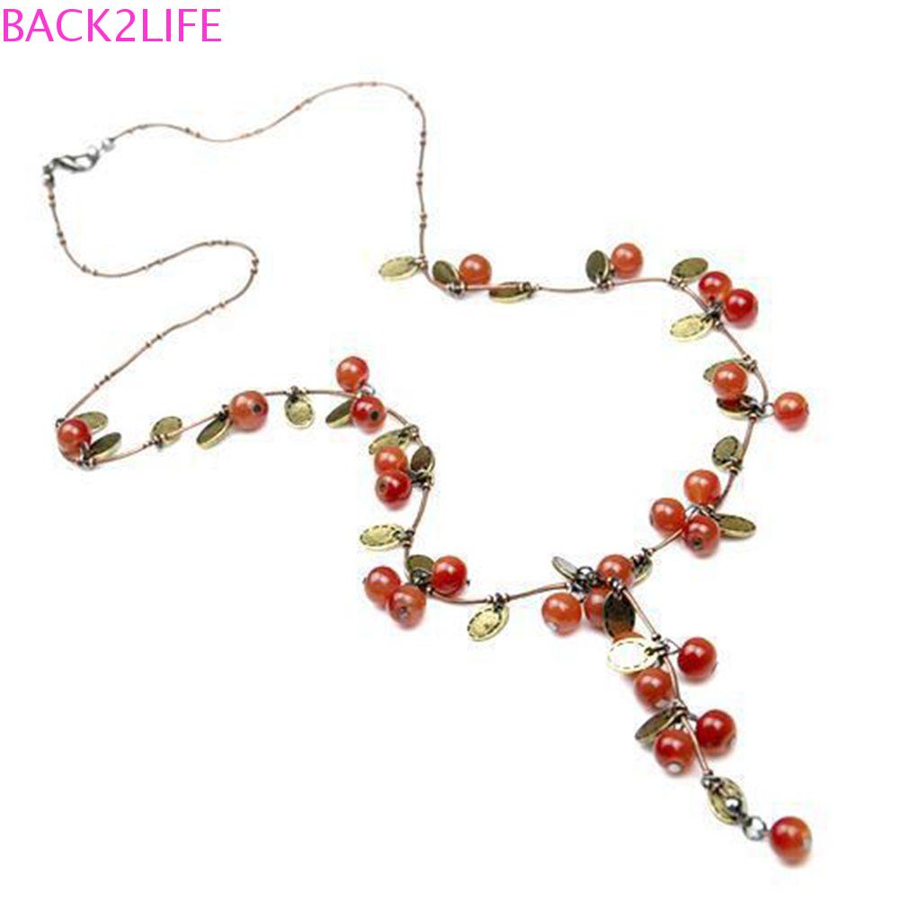 Set 2 Vòng cổ Mặt Hình Quả Khoai Tây Đỏ Thời Trang Cho Nữ