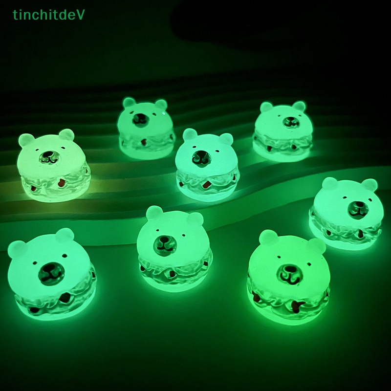 Set 2 Mô Hình Gấu Resin Mini Dạ Quang Trang Trí Bảng Điều Khiển Xe Hơi / Nhà Cửa / Sân Vườn