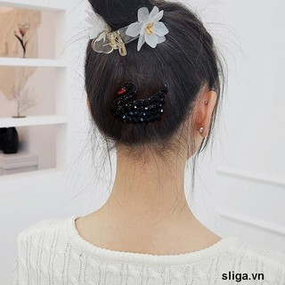 💌💌Kẹp Tóc Đính Đá Hình Thiên Nga Độc Đáo
