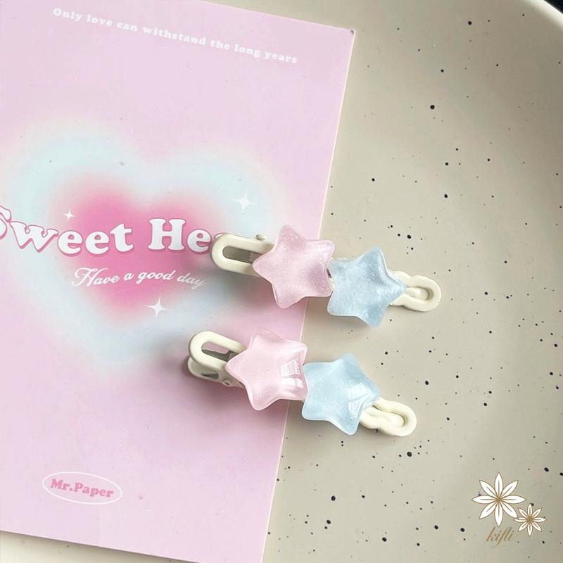 Kẹp Tóc Hình Ngôi Sao Năm Cánh Màu Trong Suốt Dễ Thương Cho Bạn Gái