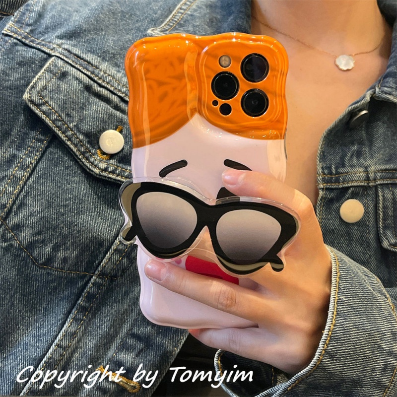 Ốp Điện Thoại Túi Khí Mềm Có Giá Đỡ Hình Biểu Tượng Cảm Xúc Cho iPhone 14 Pro Max 12 Pro Max 13promax 13 / 12 Pro X11 XR