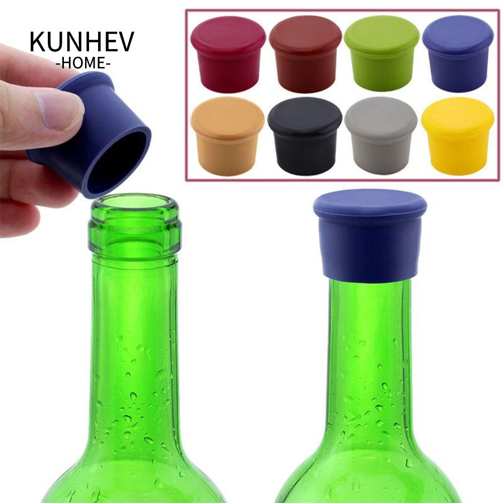 KUNHEV Bộ 6 Nút Đậy Chai Rượu Bằng Silicone Tiện Dụng
