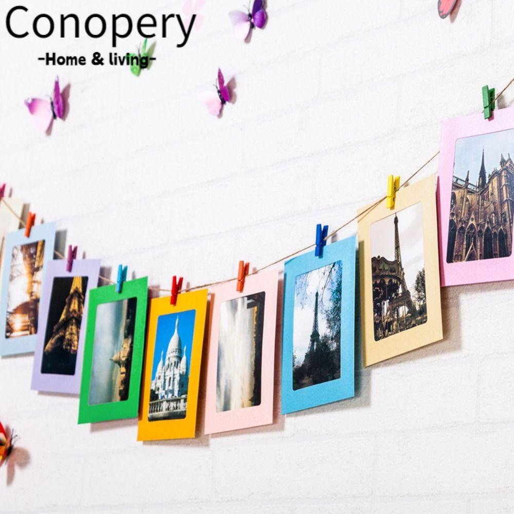 CONOPERY Khung Ảnh Bằng Giấy Kraft Kèm Kẹp Thiết Kế Độc Đáo Tiện Dụng DIY