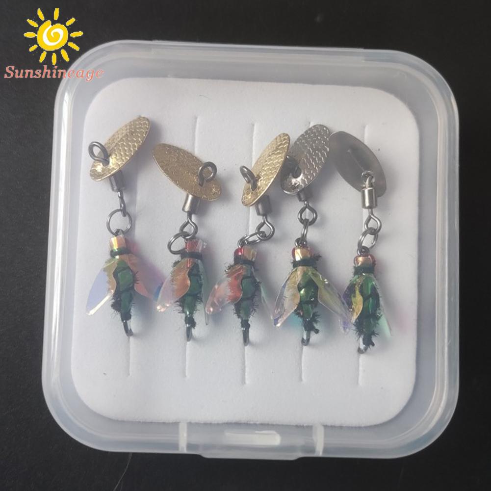 Set 5 Mồi Giả Nhử Cá Chất Lượng Cao Gắn Kèm Móc Câu Tiện Dụng