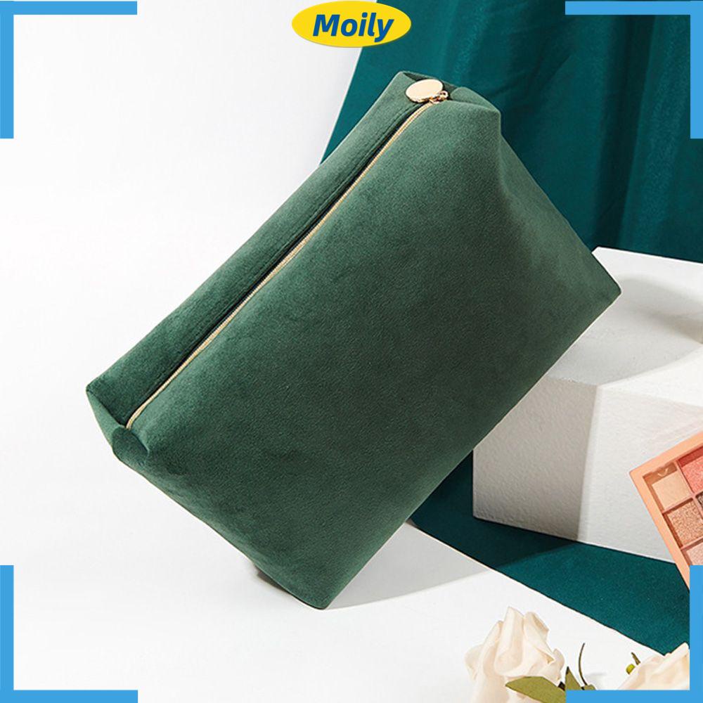 Túi Nhung Đựng Mỹ Phẩm Có Khóa Kéo Tiện Dụng Cho Bạn Gái