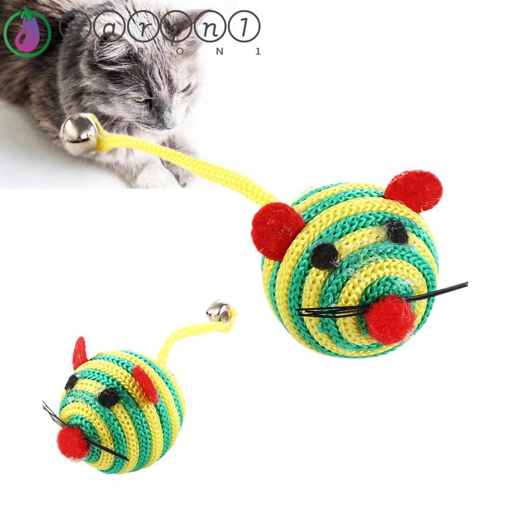 Đồ Chơi Chuột Giả Bằng Dây Nylon Màu Sắc Tương Tác Với Mèo Cưng AARON1