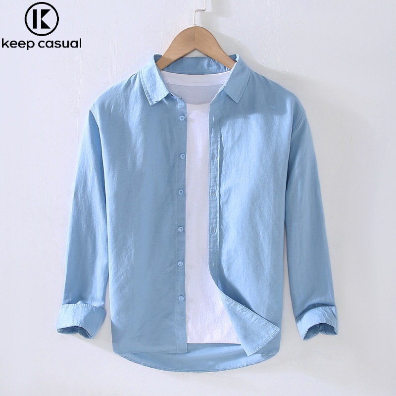 Áo Sơ Mi Cotton Lanh Dài Tay Màu Trắng Phong Cách Doanh Nhân Thời Trang Mùa Hè Hàng Mới Dành Cho Nam