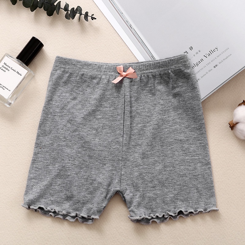 🍒muying🍒 Quần Lót Cotton An Toàn Co Giãn Màu Trơn Dành Cho Bé Gái 3-12 Tuổi