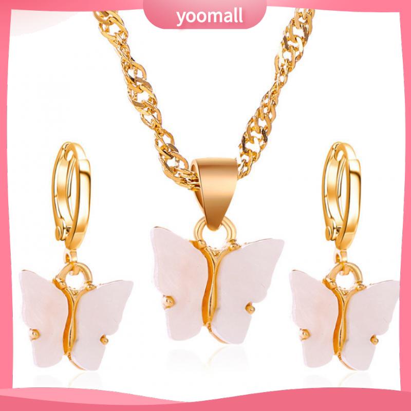 Bộ Vòng cổ + Bông Tai Hình Bướm Nhỏ Xinh Ngọt Ngào