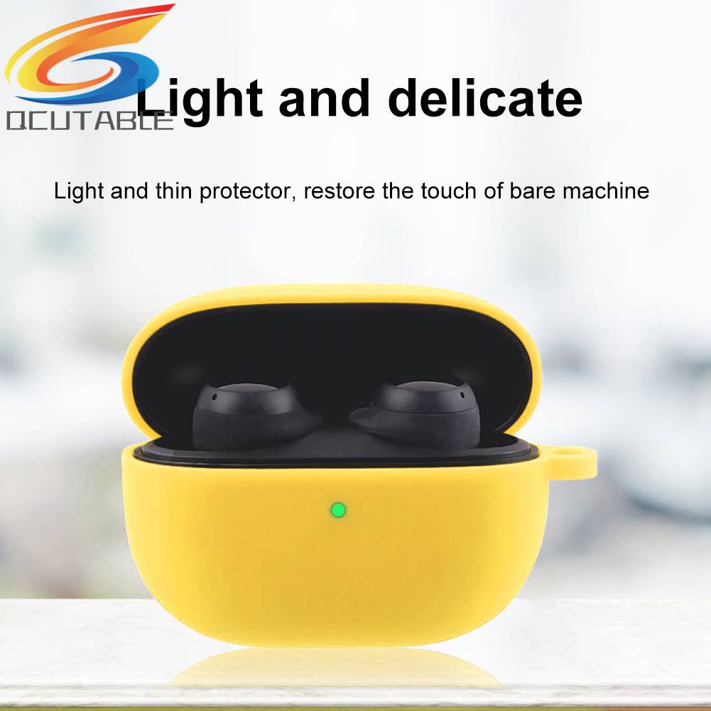 Vỏ Bảo Vệ Hộp Sạc Tai Nghe Redmi Buds 3 Lite Bằng Silicone Kèm Móc Tiện Lợi