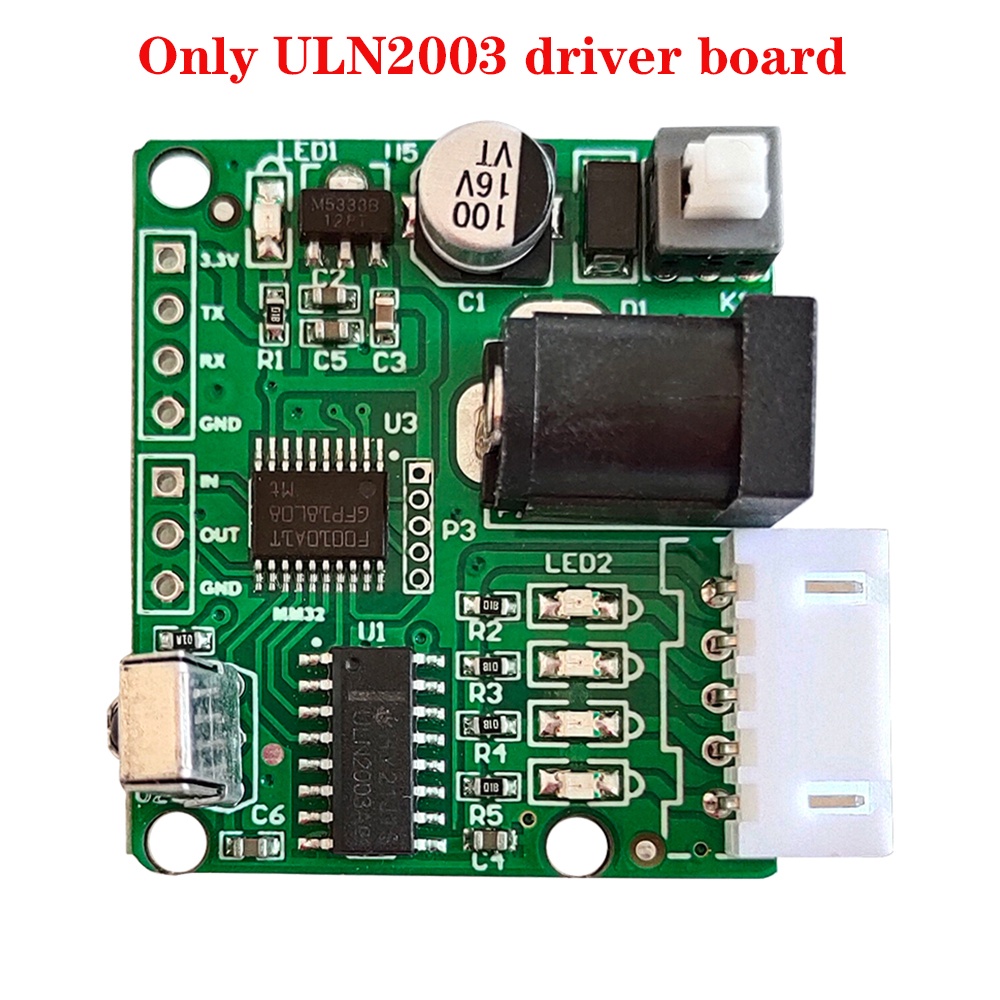 Động Cơ Bước 4 Pha 5V 28BYJ48 DC + Bảng Mạch Điều Khiển ULN2003 + Điều Khiển Hồng Ngoại ULN2003 PIC MCU