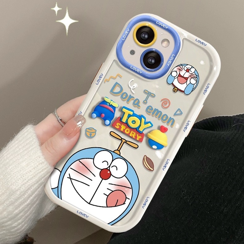 Ốp Điện Thoại Silicon Mềm Hình Búp Bê Doraemon Cho iPhone XR XS Max 11 12 13 14 Pro Max 14 Plus