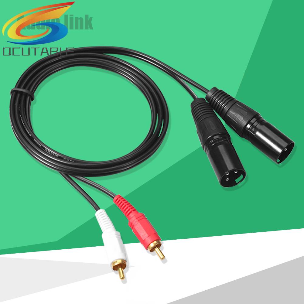 Dây Cáp Âm Thanh 2 RCA Male Sang Dual XLR Male Chuyên Nghiệp Đen