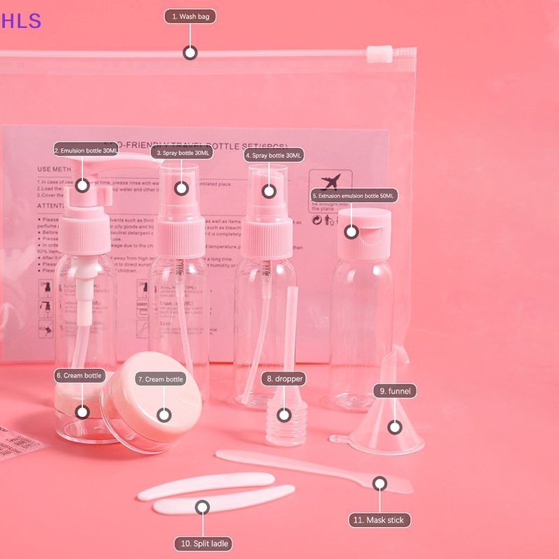 Set 11 Chai Rỗng Đựng Mỹ Phẩm Tiện Dụng Khi Đi Du Lịch