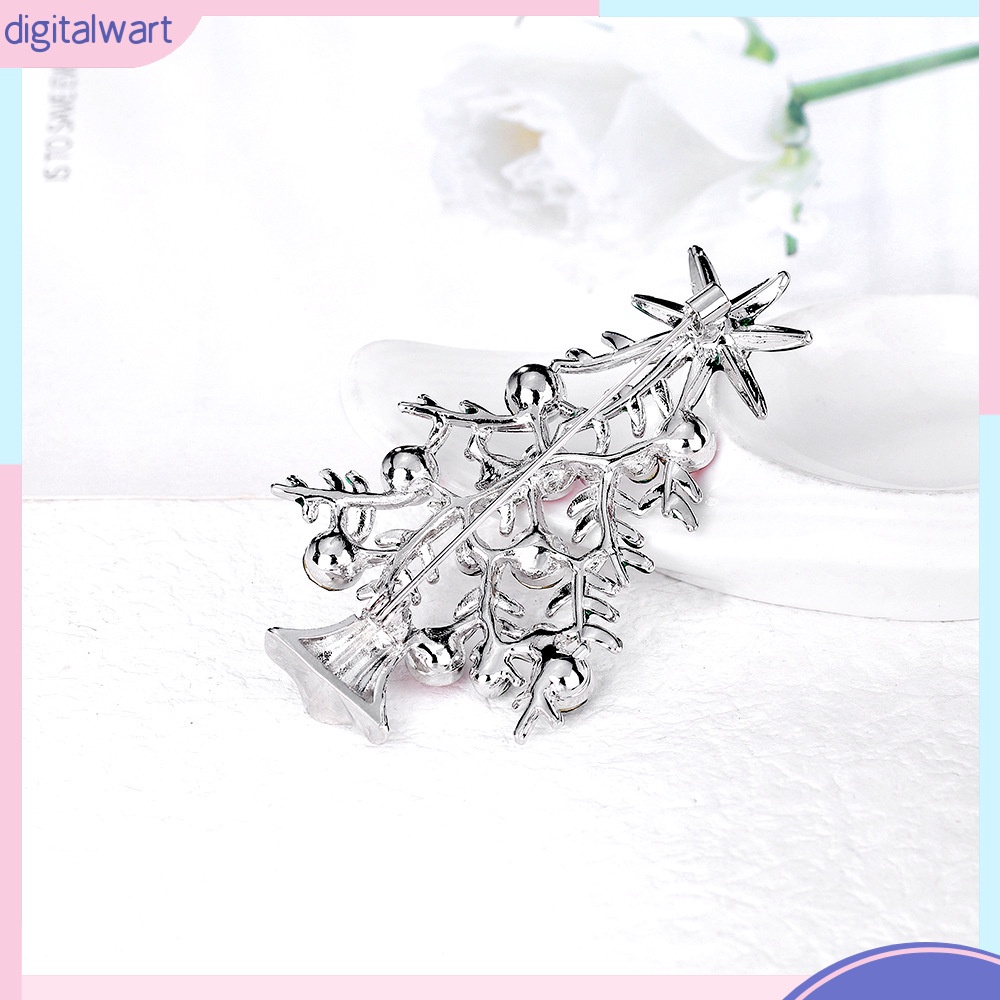 Ghim Cài Áo Hình Cây Thông Giáng Sinh Đính Kim Cương Giả Toàn Diện