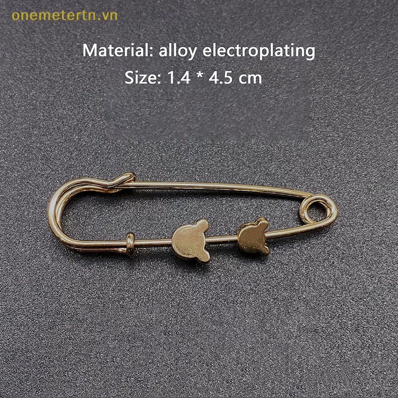 Trâm Cài Áo Hình Lục Giác / Gấu / Ngôi Sao Màu Vàng Bằng Hợp Kim Phong Cách Vintage Chống Ánh Sáng