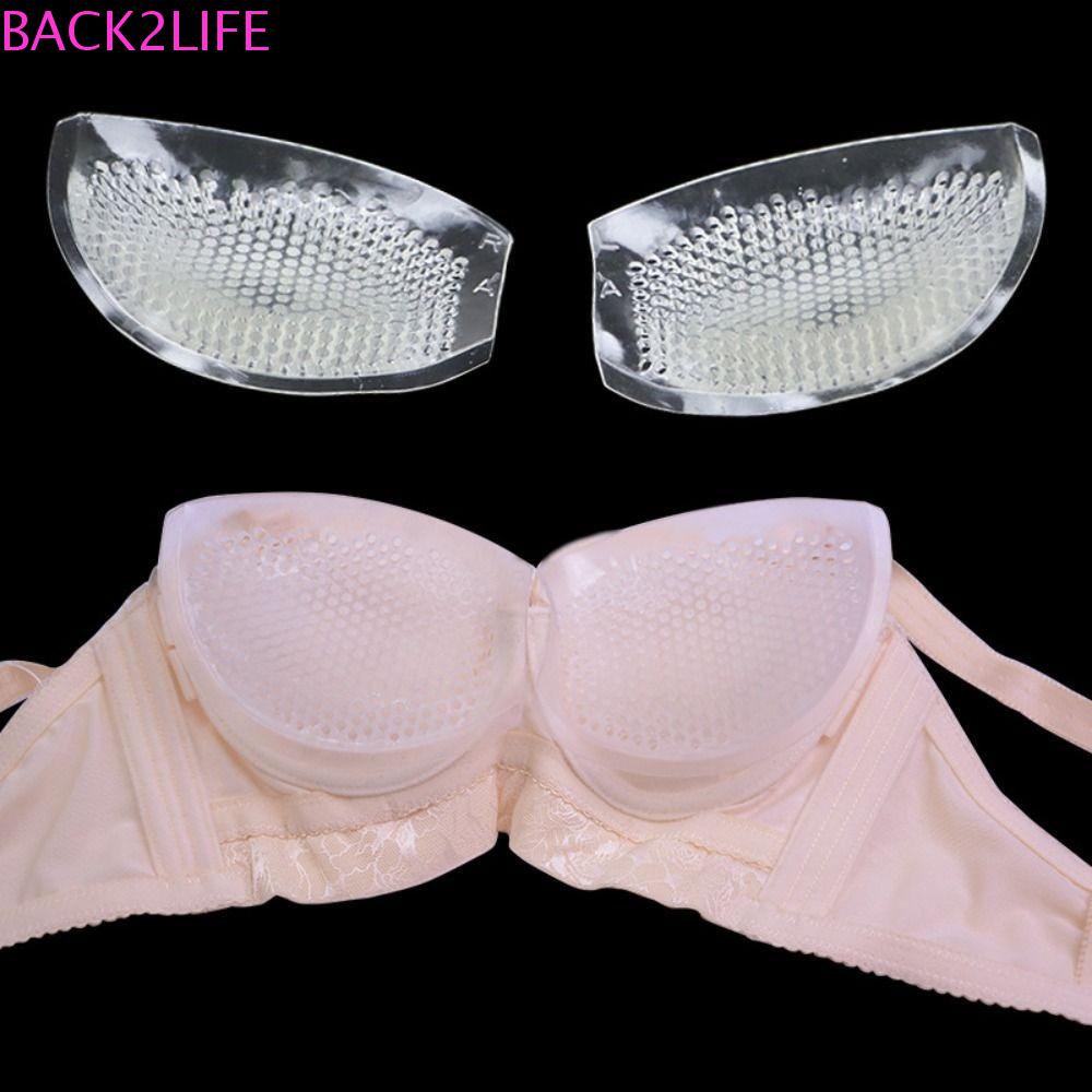 BACK2LIFE Đệm Ngực Tròn Bằng Silicon Trong Suốt Thoáng Khí Tháo Rời Được 2Life