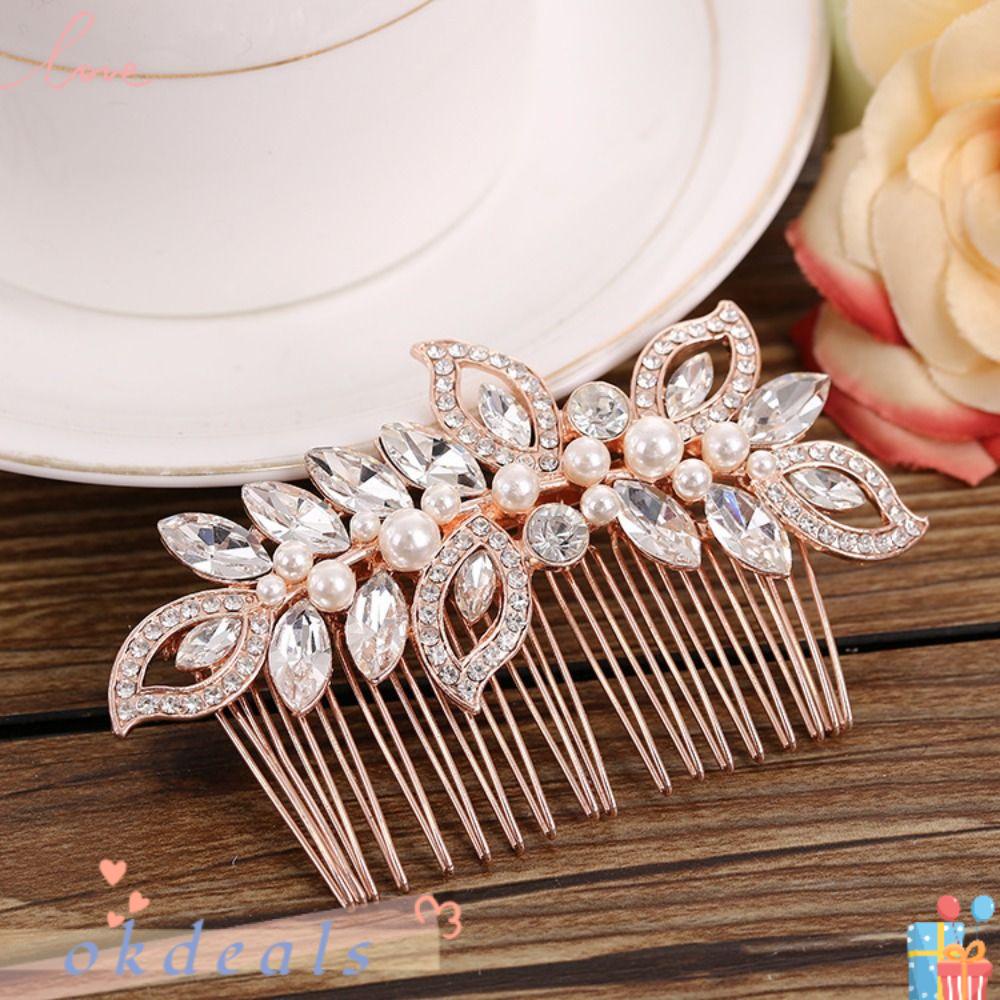 Lược Cài Tóc Hình Vương Miện Đính Đá Pha Lê Sang Trọng Cho Cô Dâu