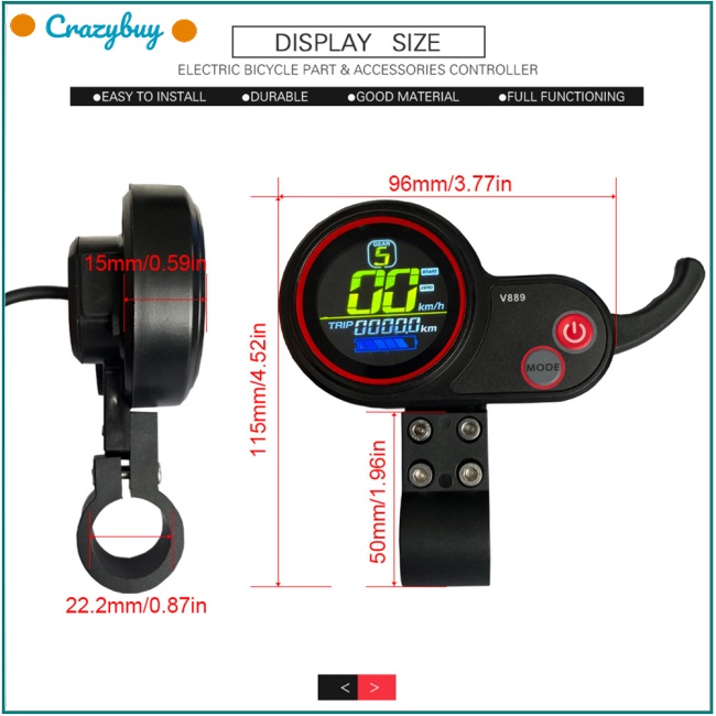 Bộ Điều Khiển CR Kugoo M4 17a Màn Hình Màu Hiển Thị V889 Cho Xe Đạp Điện