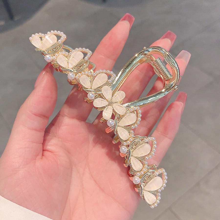 Kẹp Tóc Hình Hoa Đính Đá Phong Cách Hàn Quốc Cho Nữ