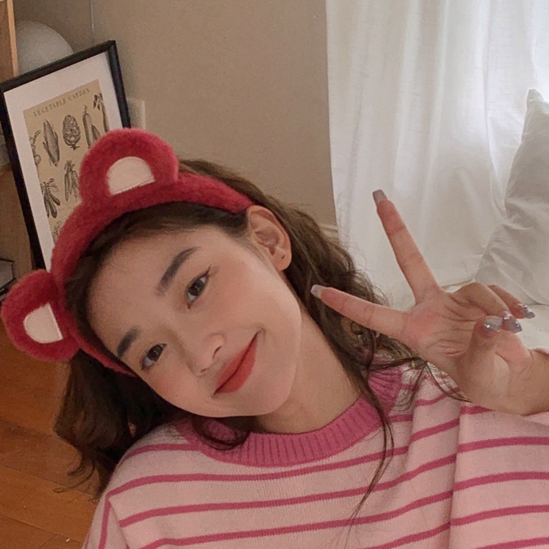 Băng Đô Cài Tóc Hình Gấu / Dâu Tây Bằng Lông