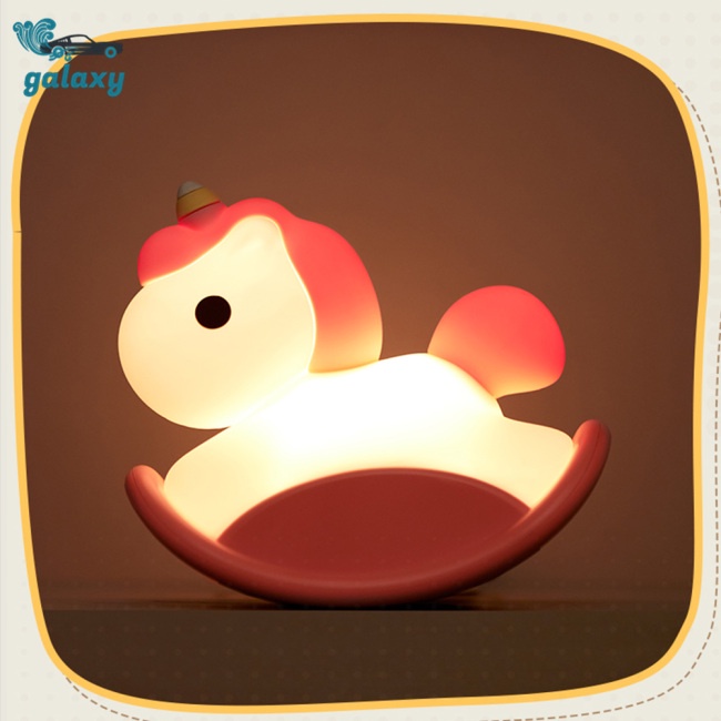 Galaxy Đèn Ngủ Hình Ngựa Trojan Dễ Thương Có Thể Sạc Lại Bằng Cổng Usb Trang Trí Phòng Ngủ Trẻ Em