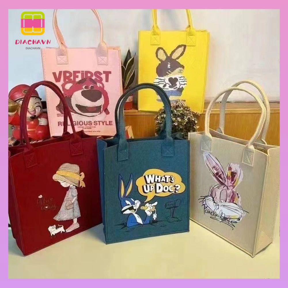 Túi Tote Mua Sắm Đa Năng In Họa Tiết Hoạt Hình Dễ Thương Cho Nữ