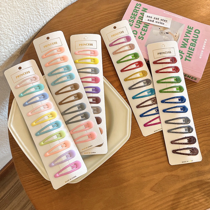 Set 10 Kẹp Tóc Trơn Màu Xinh Xắn Dành Cho Bé Gái