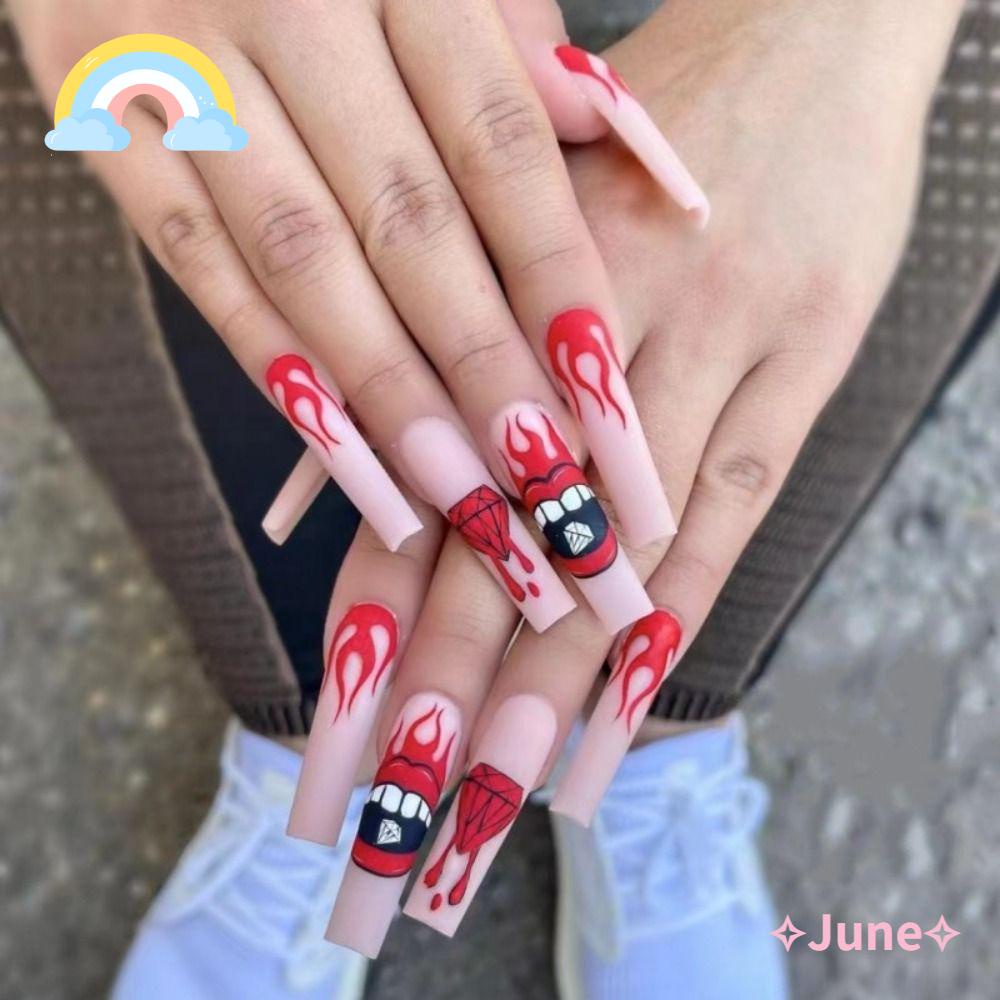 JUNE Móng Tay Giả Che Phủ Toàn Diện Tháo Rời Được Hình Đám Mây / Bướm