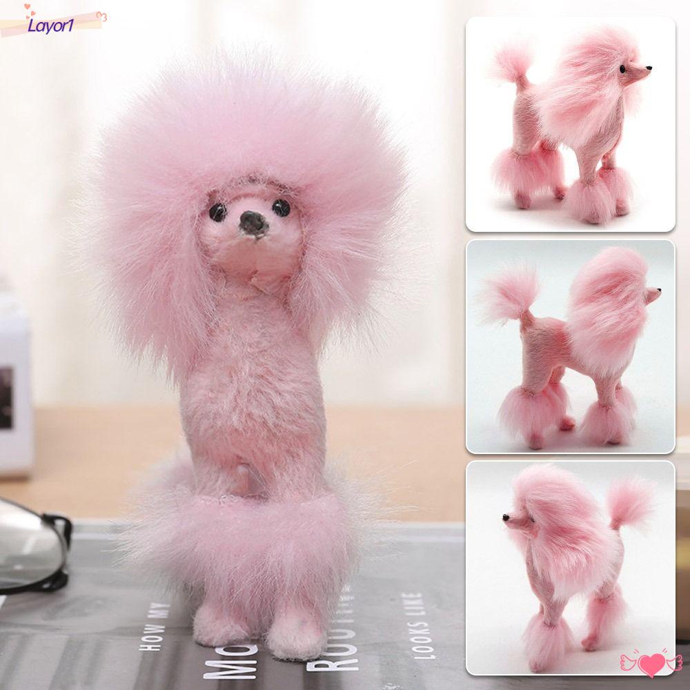 LAYOR1 Mô Hình Chú Chó Poodle Sống Động Như Thật Trang Trí Tiểu Cảnh