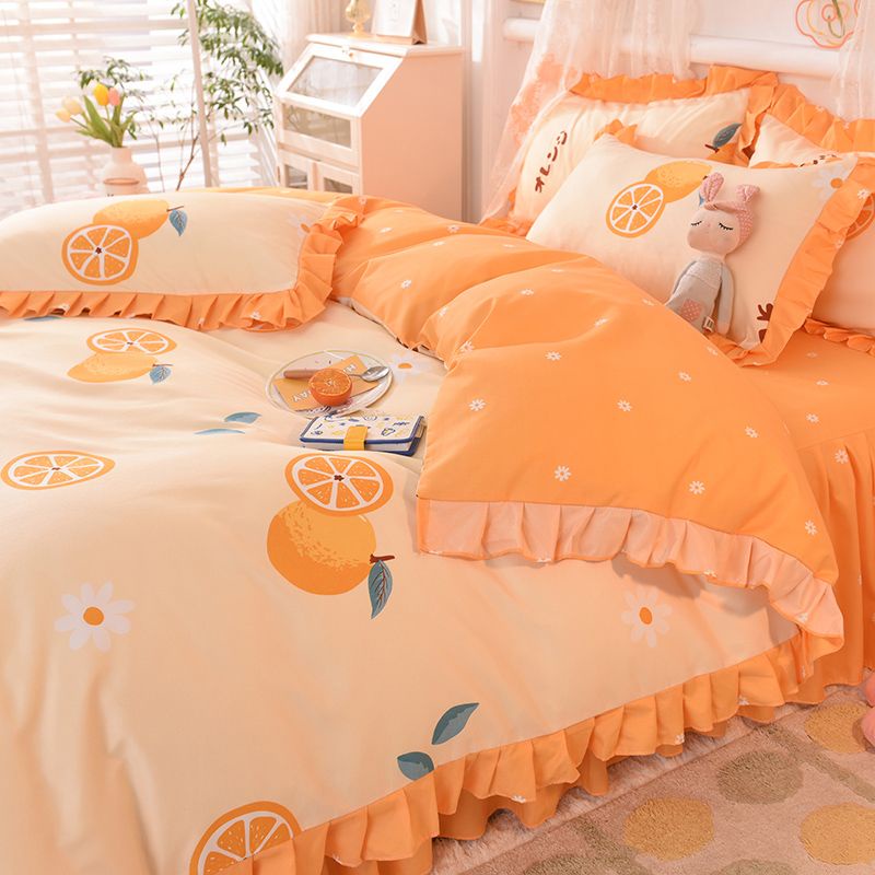 Vỏ Gối Chăn Và Ga Giường Nhồi Bông Hình Gấu Dâu Tây Đáng Yêu