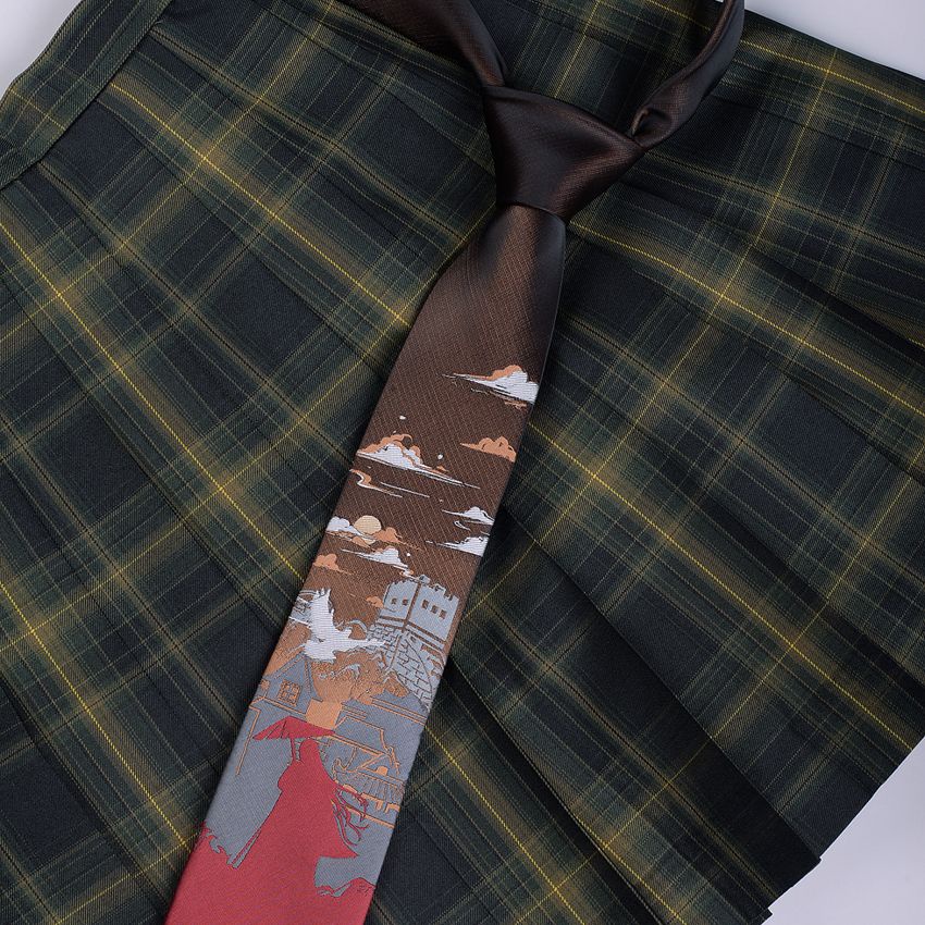 Cà Vạt Đồng Phục Màu Nâu Phong Cách Preppy Cổ Điển Dễ Phối Đồ