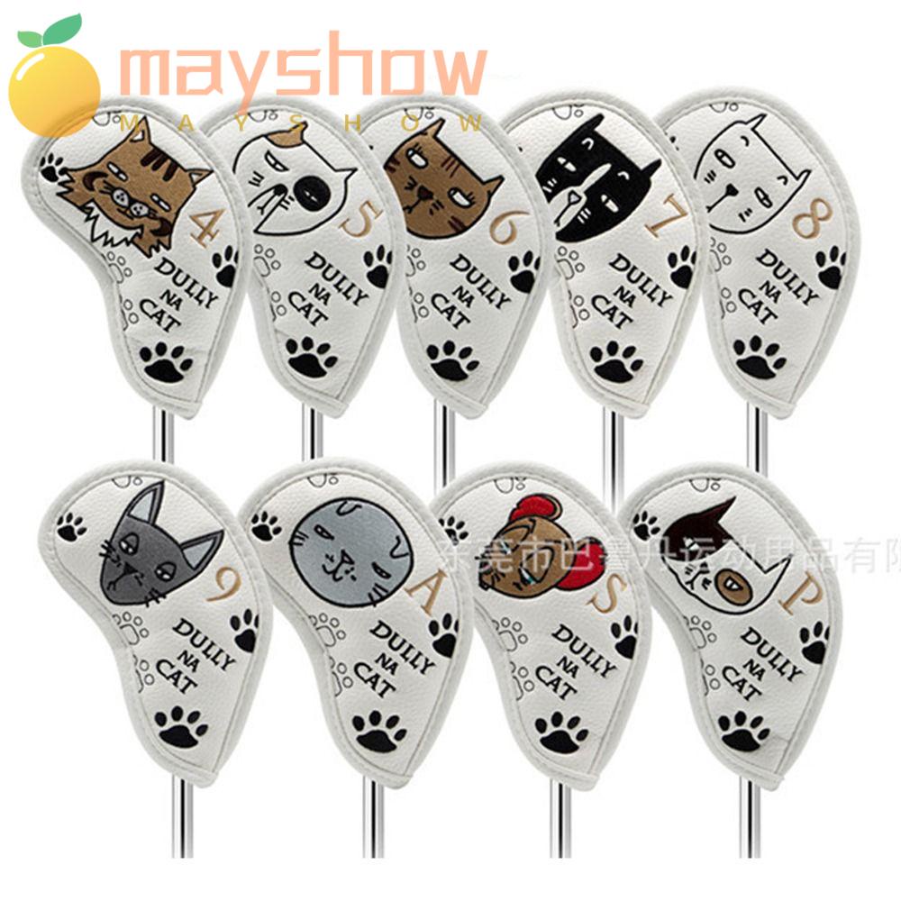 MAYSHOW Set 9 Vỏ Bọc Gậy Đánh Golf Bằng Da PU Cao Cấp