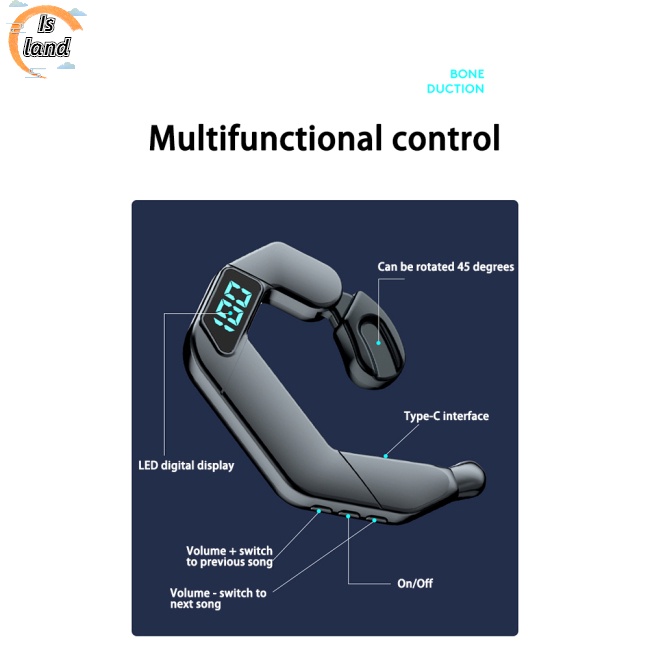 [IS] Tai Nghe Bluetooth Không Dây V19 Móc Vành Tai Có Màn Hình Hiển Thị Kỹ Thuật Số Phong Cách Doanh Nhân