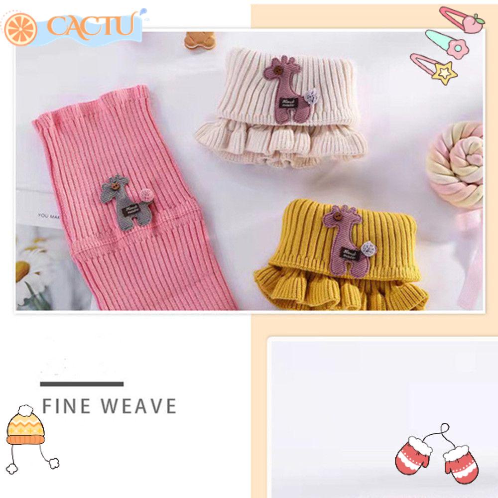 CACTU Khăn Choàng Dệt Kim Họa Tiết Hoạt Hình Thời Trang Mùa Đông