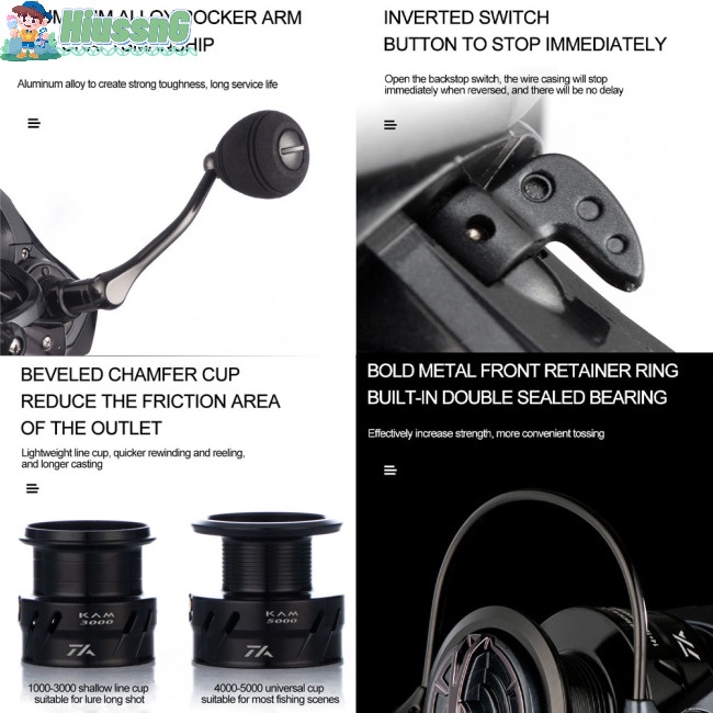 Máy Câu Cá Tốc Độ Cao 6.2: 1 11.5kg Max Drag Kam1000-5000# Cuộn Dây Câu Cá Chuyên Dụng Chất Lượng