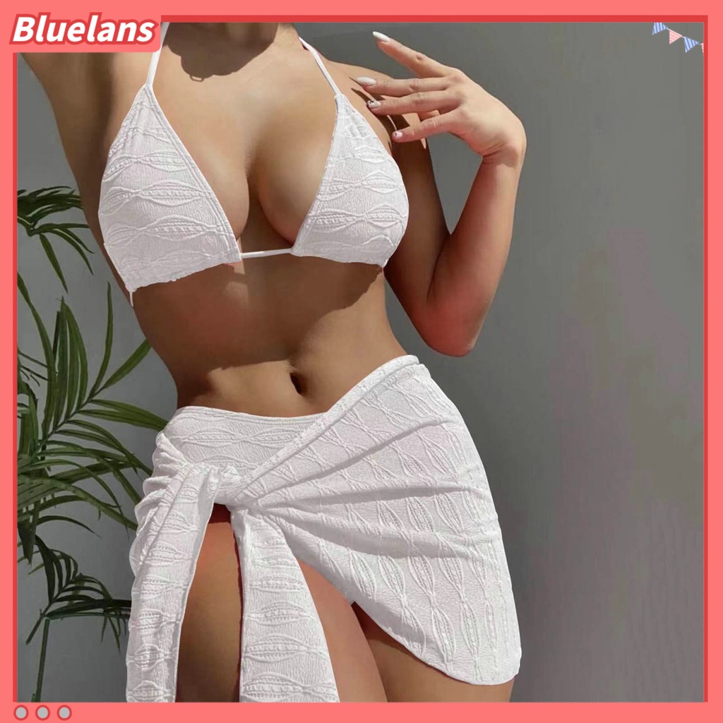 Bộ Bikini 3 Mảnh Màu Sắc Thời Trang Quyến Rũ Cho Nữ