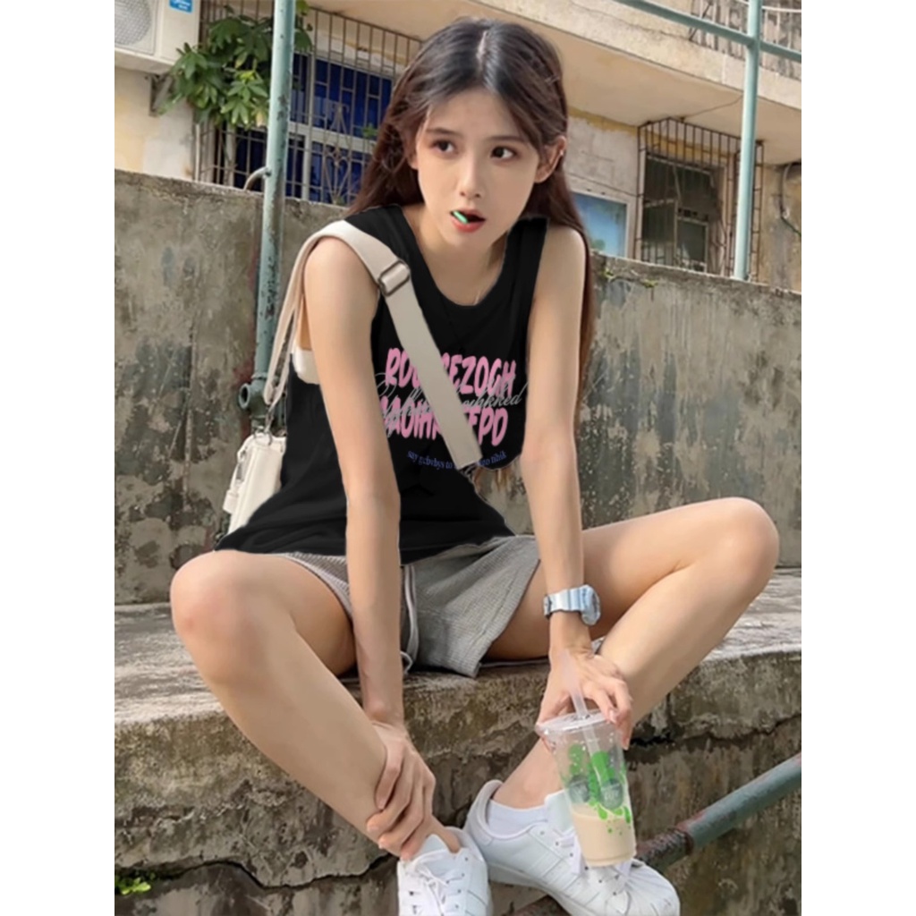 NRVP Áo Thun Nữ Không Tay 100% Cotton Thời Trang Hàn Quốc