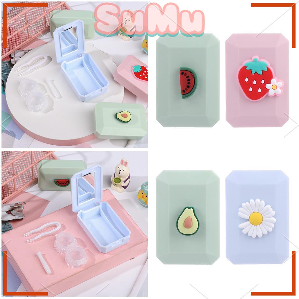 SUMU Hộp Đựng Kính Áp Tròng Mini Hình Đôi Mắt Dễ Thương
