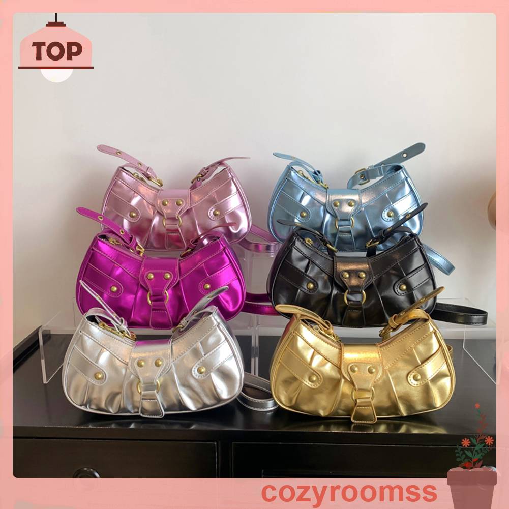 Túi Đeo Chéo Đính Đinh Tán Phong Cách Punk Y2K Thời Trang Cho Nữ